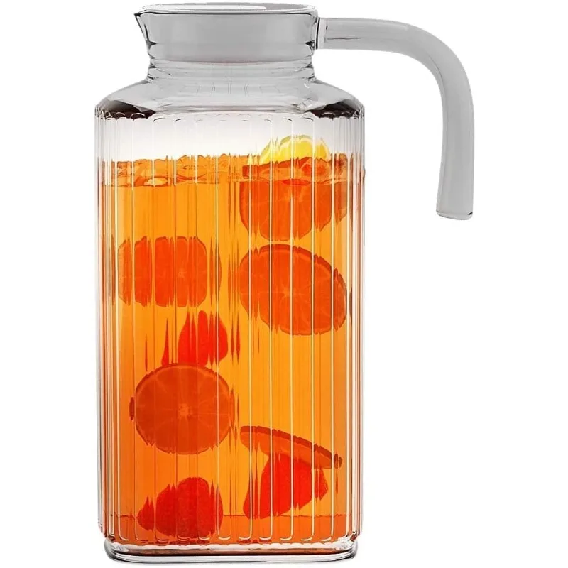 

Fridge Pitcher – 60 OZ. Glass Water Fridge Pitcher with Lid By Home Essentials & Beyond Practical