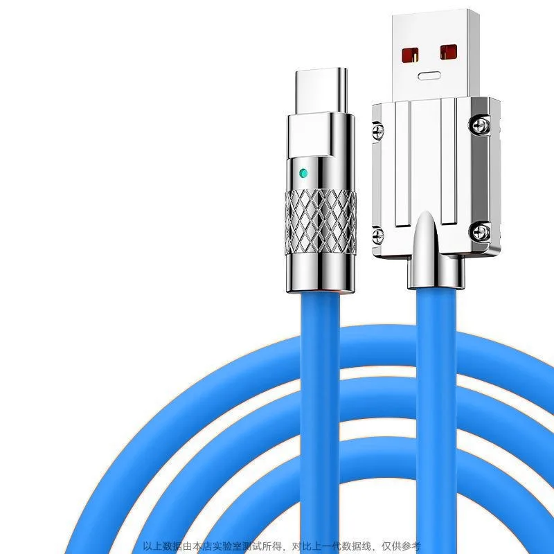 120W 6A Super Fast Charge Type C Liquid Silicone Cable Quick Charge 1M USB Cable Usb C Charger Cable for Huawei Samsung Xiaomi
