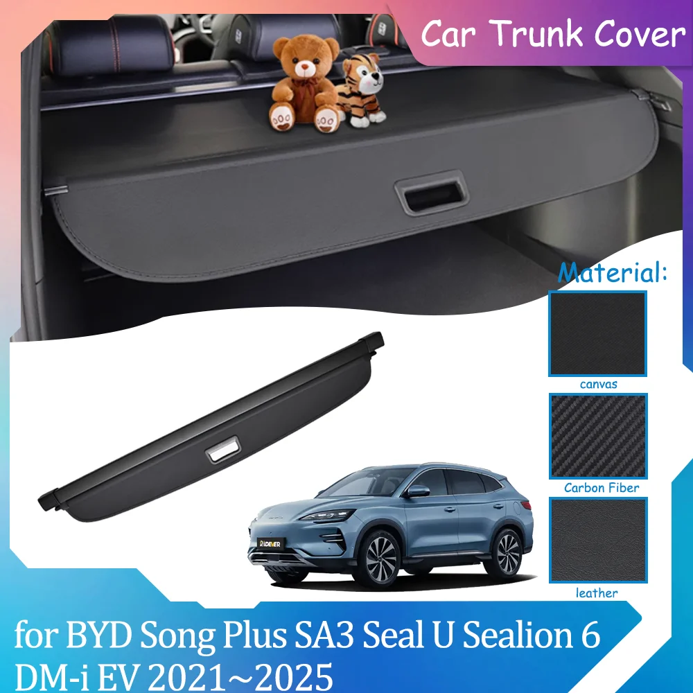 Trunk Covers for BYD Song Plus Seal U Sealion 6 DM-i EV 2021~2025 Retractabl Luggage Curtain Shelter Privacy Cargo Accessories