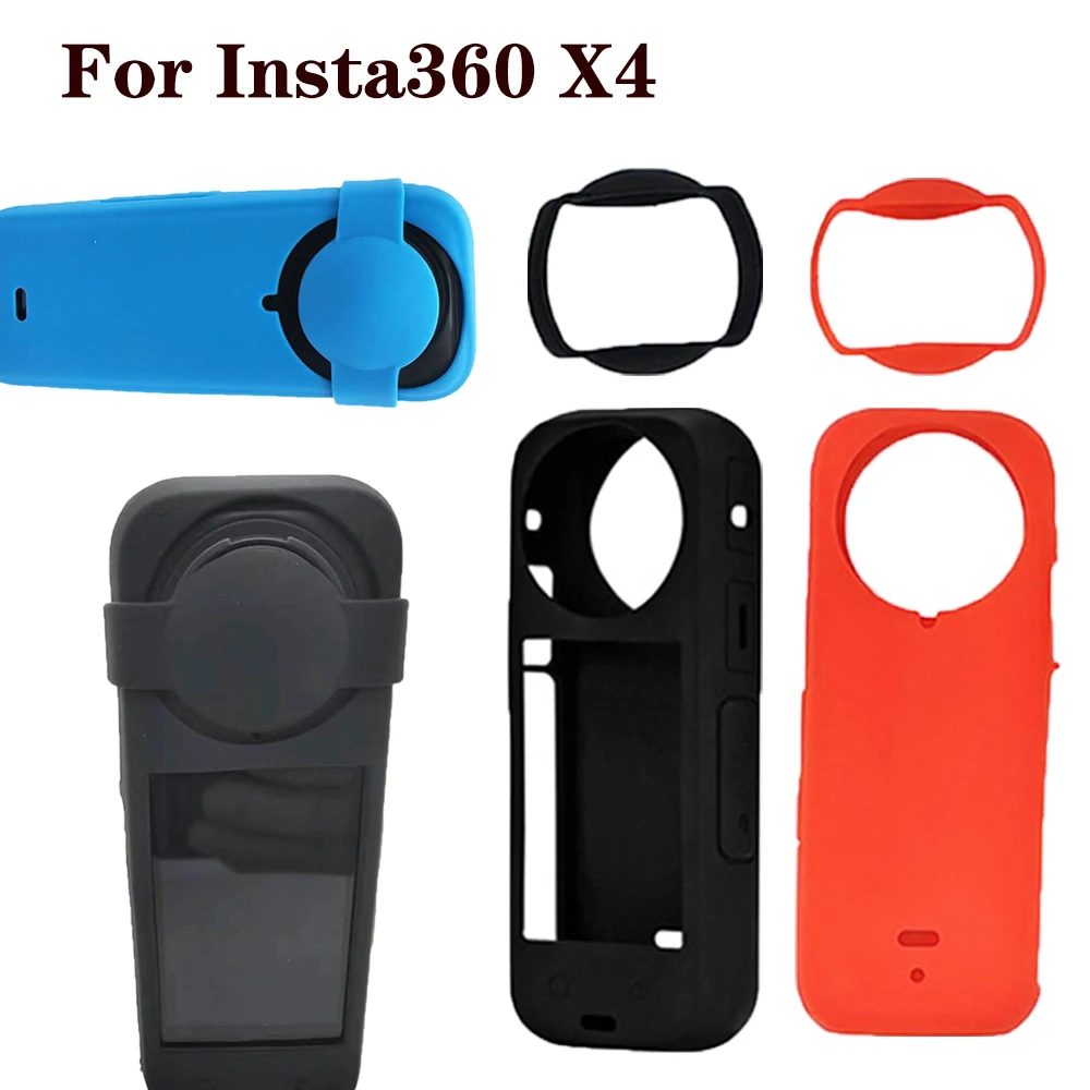 

For Insta360 X4 Silicone Protective Cover Lens Cap Protector Scratchproof Camera Case Parts for Insta 360 X4 Protection Shell