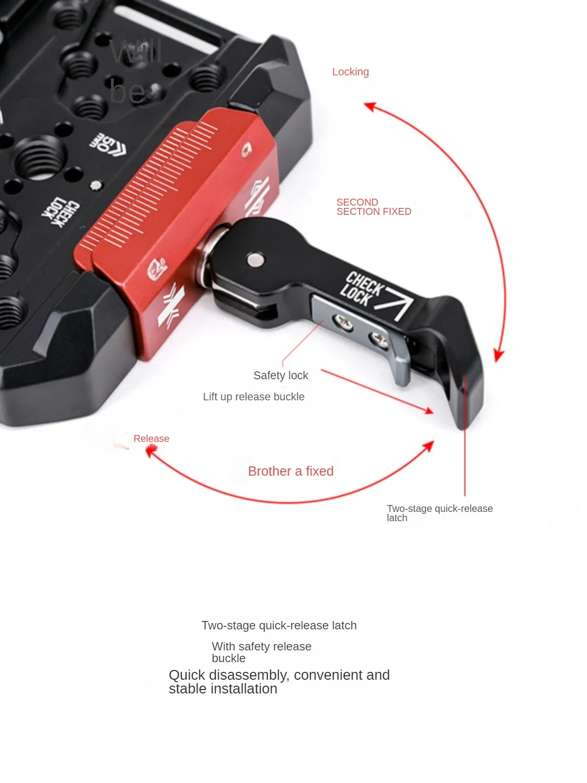 

DLC90 dual standard quick release base Akaya Jiaman Fu TU quick mount safety anti detachment photography