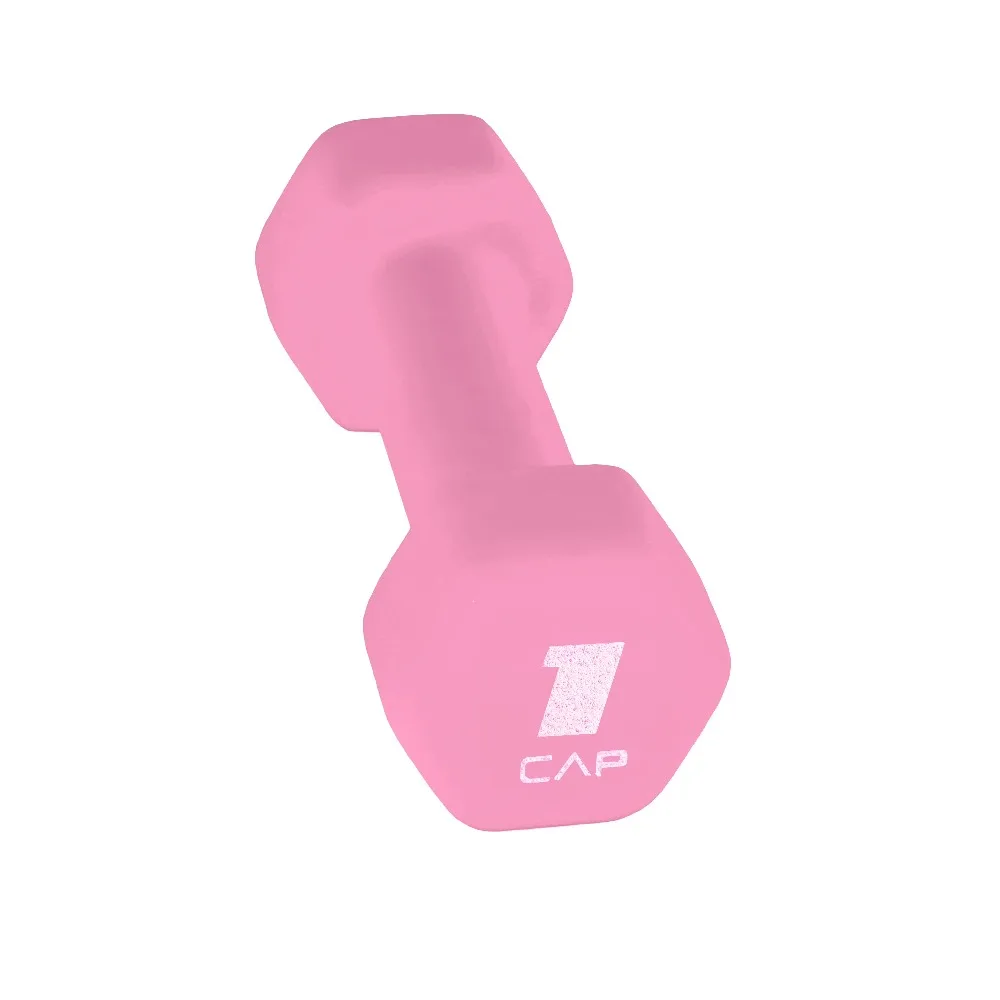 2 Pack 1 Pound Neoprene Coated Dumbbell Hand Weights for Women Home Gym Fitness Exercise Workout Yoga Pilates Training Pink Color Set of Two