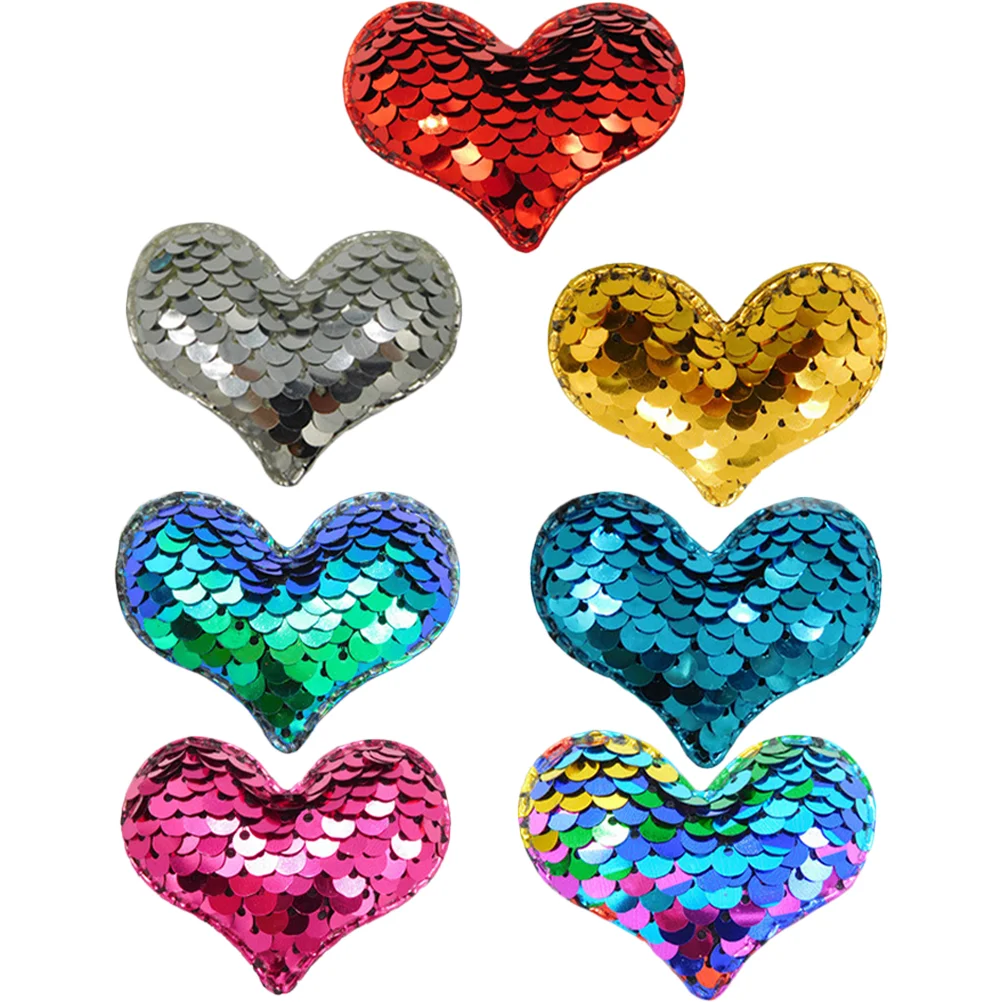 

14pcs DIY Love Shaped Stickers Heart Sequin Decals Crafts Decorative Paste Handmade Gifts Accessories with Adhesive