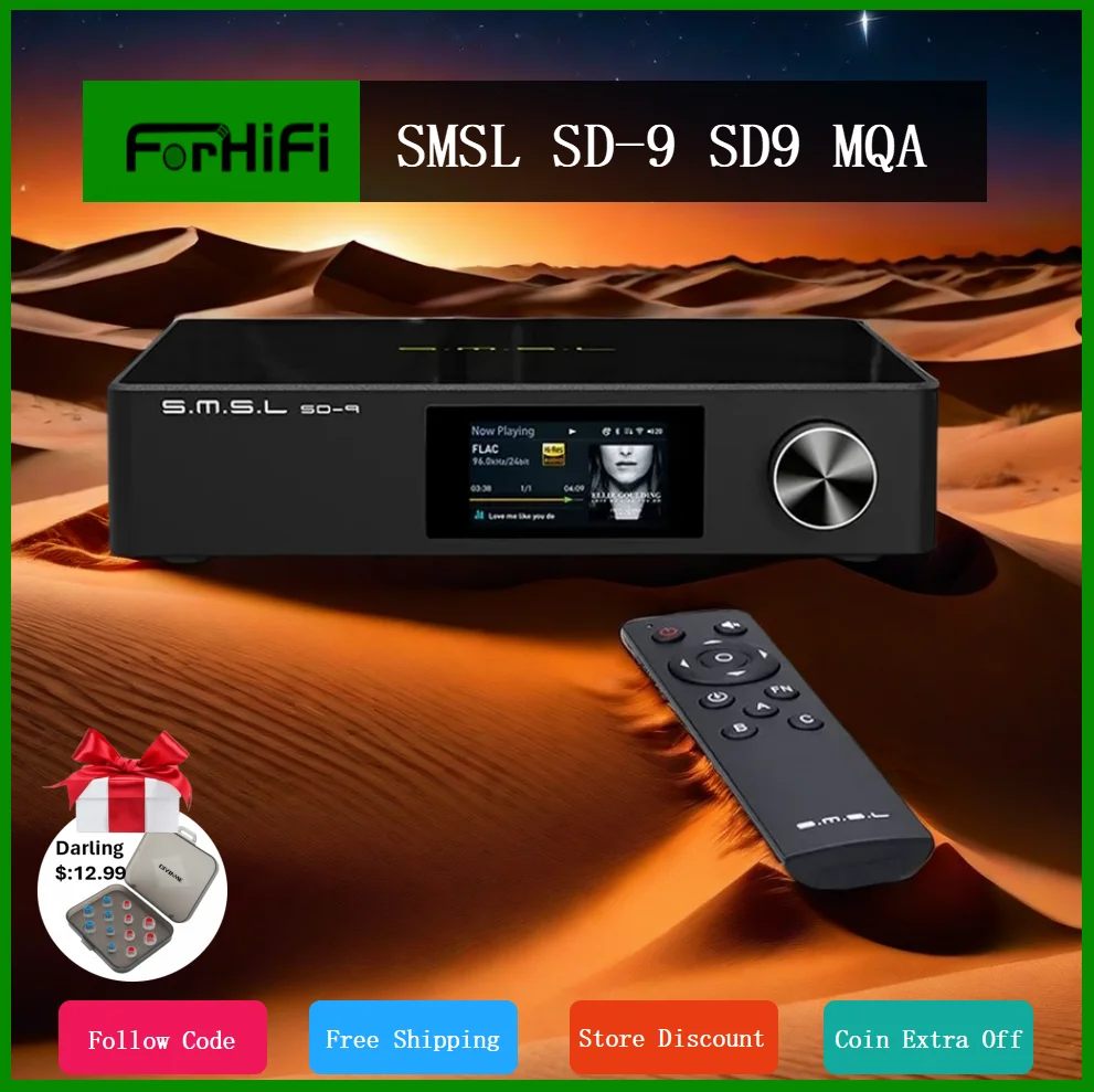 

SMSL SD-9 SD9 MQA полное декодирование Bluetooth цифровой плеер Поддержка потокового воспроизведения DLNA Airplay сетевой Настольный плеер