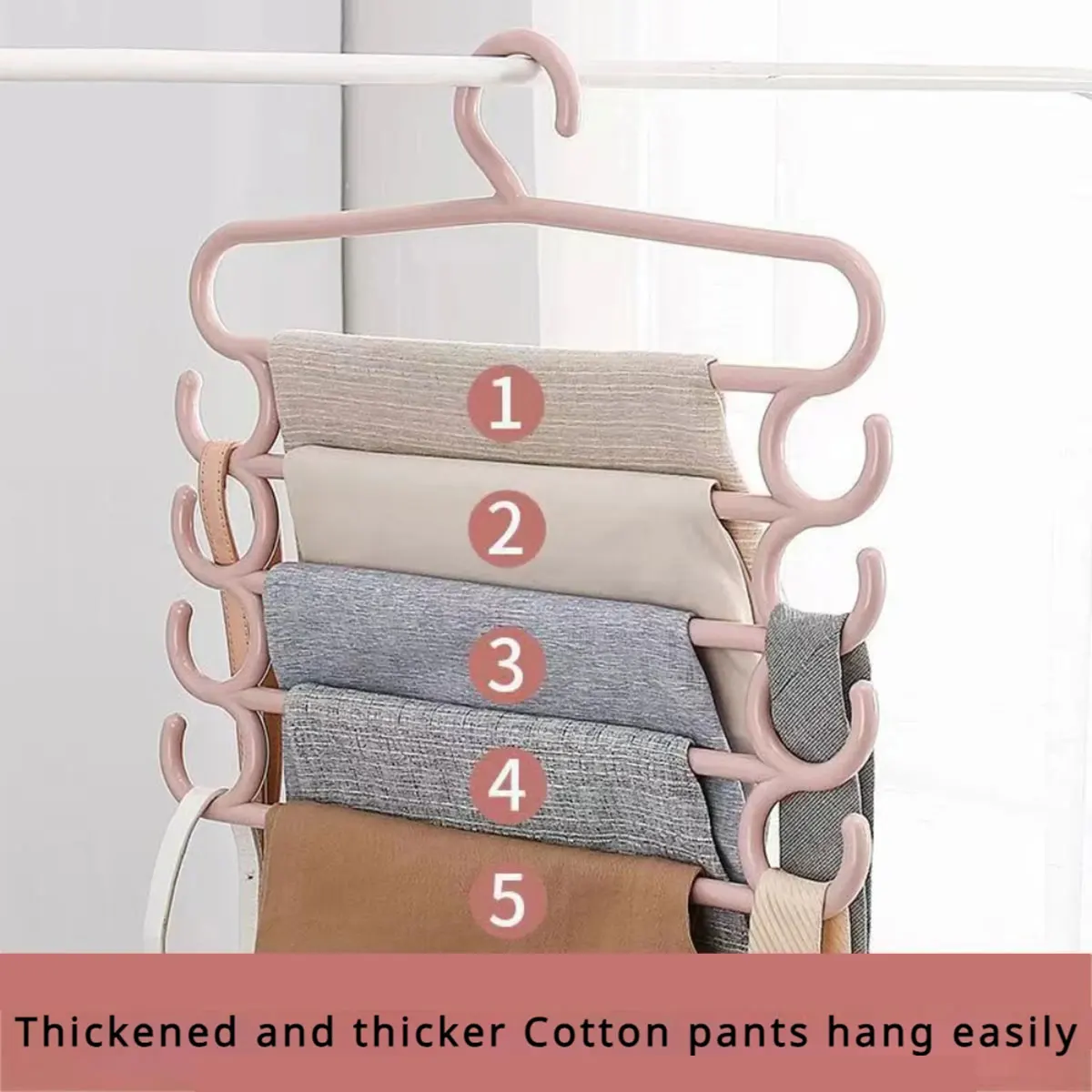 5 Layers Clothes Hangers Trousers Pants Hangers Towel Scarfs Racks Closet Storage Organizers Clothes Storage Organization