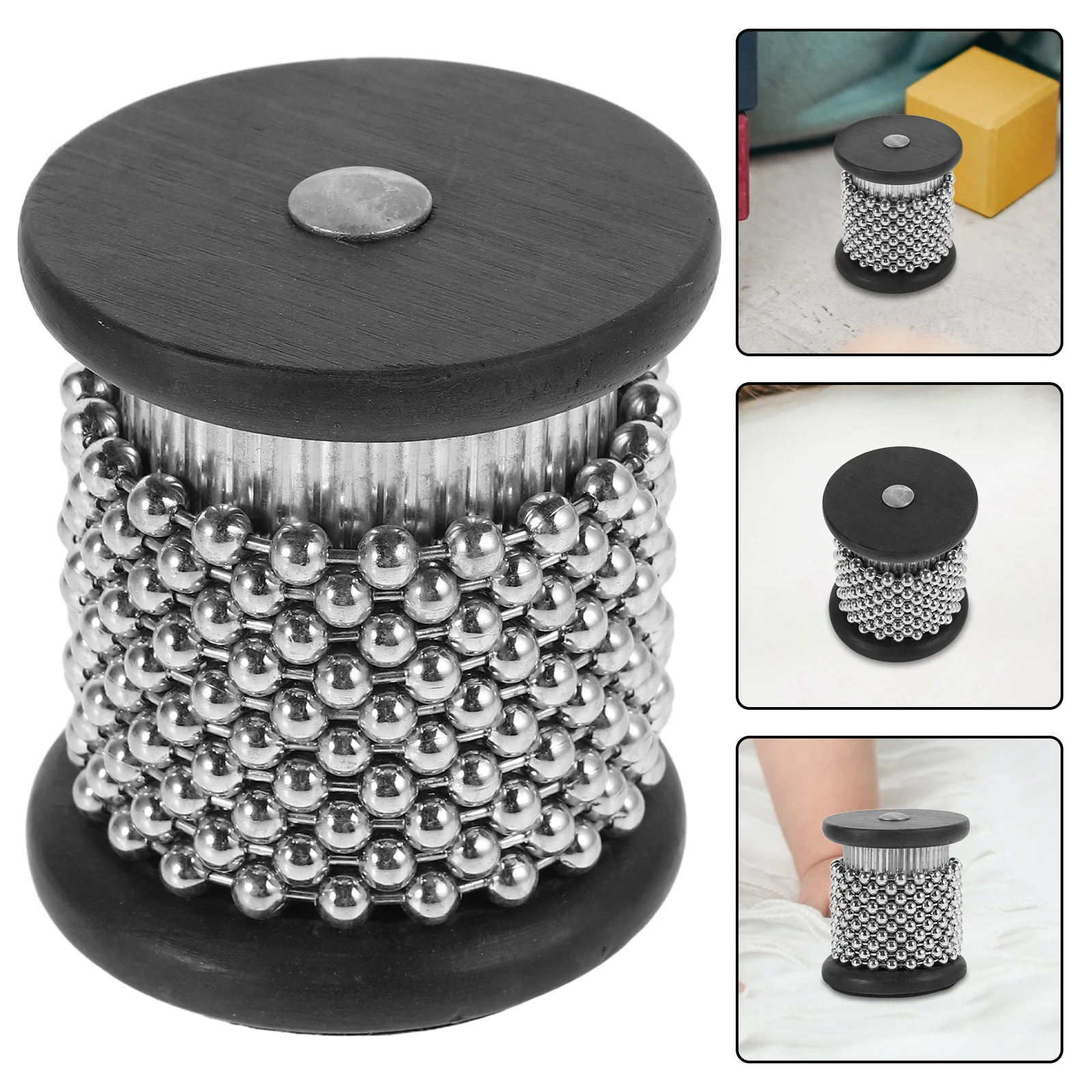 

Hand Cranked Cabasa Instrument with Steel Beads Childrens Musical Activity Enhancer Orff Percussion for Preschool Music Class