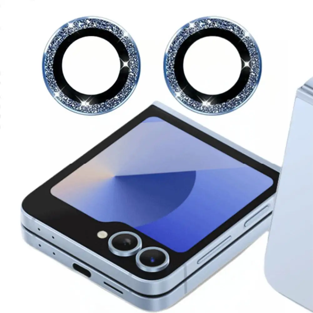 Glitter Lens Film for Samsung Galaxy Z Flip 6 Camera Anti Scratch Metal Eagle Eye Tempered Glass Camera Screen Protector Cover ﻿