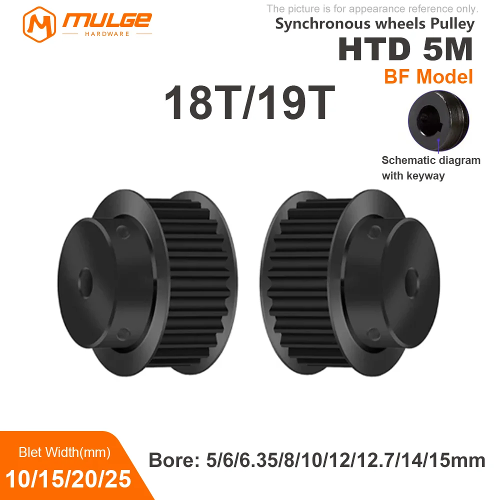 

18 Teeth 19 Teeth HTD5M Steel Timing Pulley HTD 5M 18T 19T Synchronous Wheel for Belt Width 10/15/20/25mm Bore 5-15mm Ptich 5mm