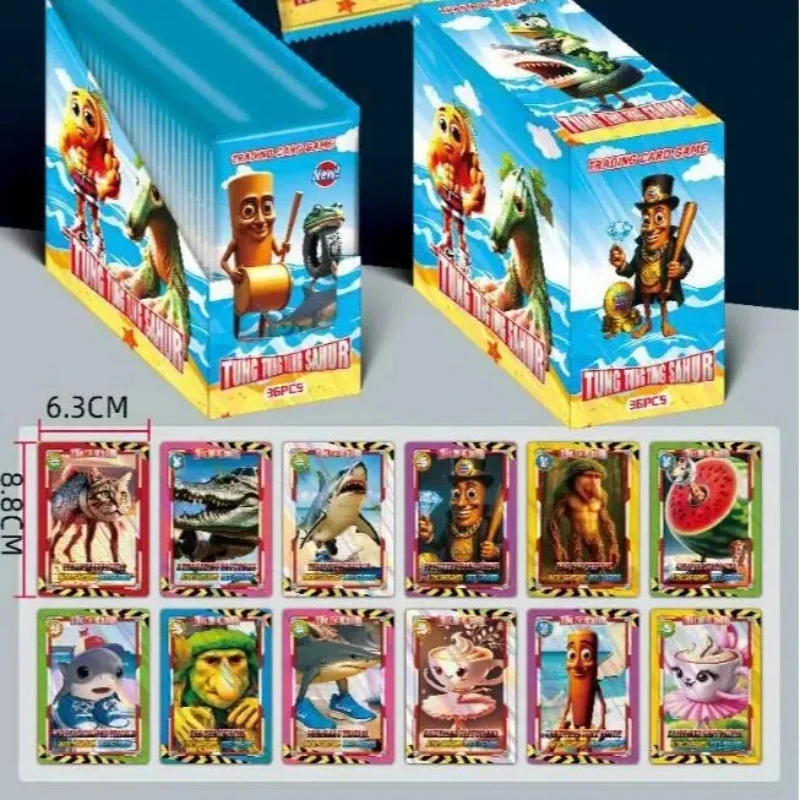 Tung Tung Tung Blind Box Card Brainrot Italian Cards Battle Game Toys Tralalelo Tralala Shark Brr Brr Patapim Collection Cards