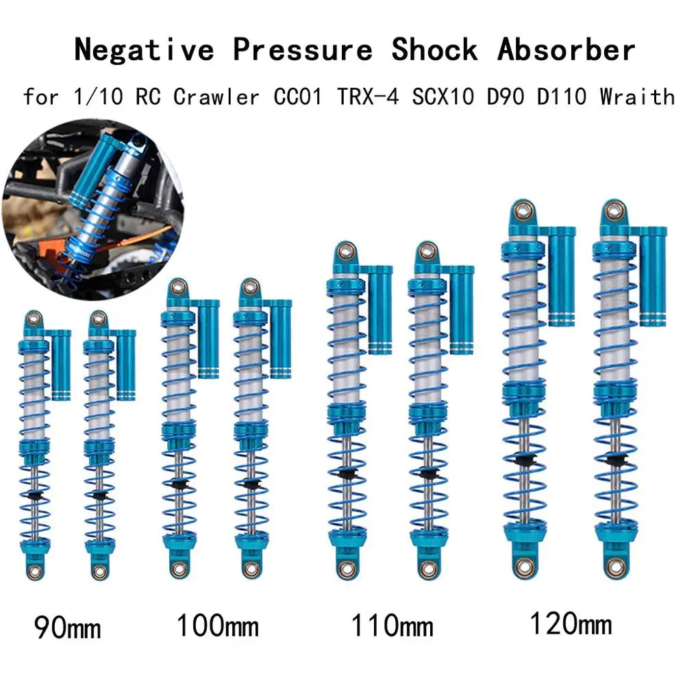 YSIDO Shock Absorber 90mm 100mm 110mm 120mm Negative Pressure Damper for SCX10 CC01 TRX-4 D90 D110 Axial Wraith RC Crawler Car