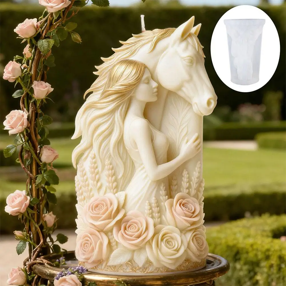 Molde de vela con forma de cabeza de caballo: una obra de arte delicada, suave y flexible, la herramienta DIY perfecta para crear una atmósfera romántica.