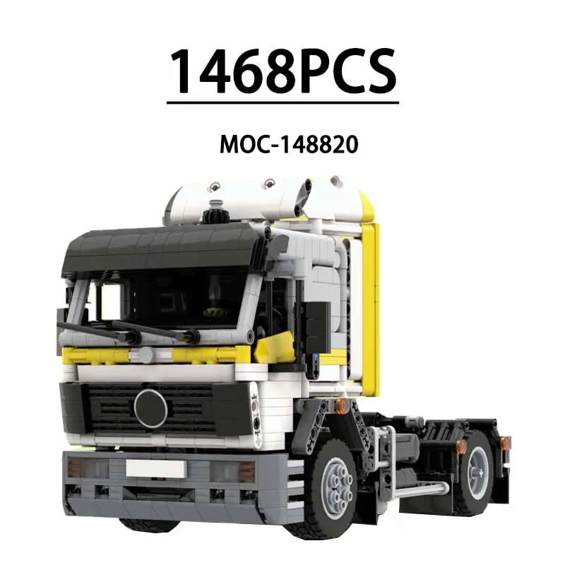 Building Block 1748 2 Axle Cab Truck Heavy Duty Truck MOC-148820 Assembling Building Blocks 1468 Pieces Christmas Gifts for Kids