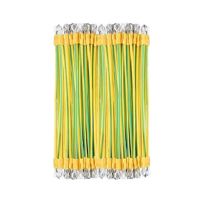 20 pcs BVR Yellow-Green Solar Photovoltaic Grounding Wire  Terminals 10/12/14 AWG Copper PV Cabinet Bridge Leakage Earth Cable