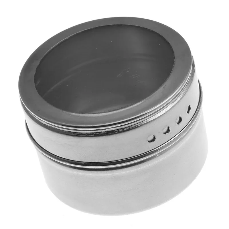 Magnetic Spice Jars Set  Stainless Steel Salt and Pepper Spray Shakers Spice Rack Seasoning Box  Condiment Container