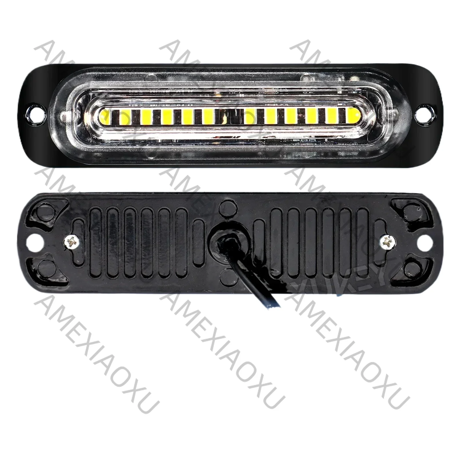 4x 12LED Strobe Warning Grille Grill Hazard Flash Light bar Car Truck PIckup SUV Beacon Lamp Amber Yellow Orange Traffic 12V 24V