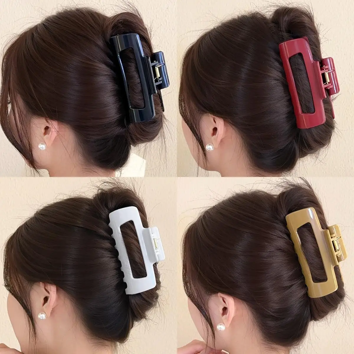 4Pcs Mode Koreanische Frauen Haar Zubehör Einfache Elegante Weiche Silikon Haar Clip Anti-Herbst Langlebig Haarband Shark Haar klaue