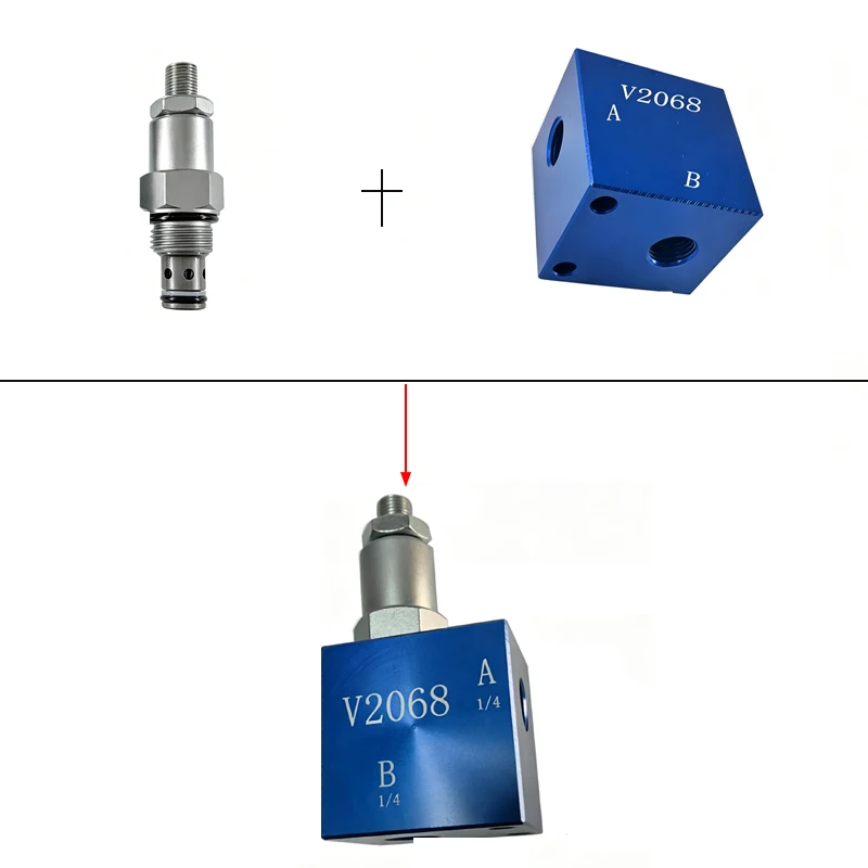 V2068 Hydraulic Manual Adjustable Pressure Safety Valve Thread Insertion Relief Valve