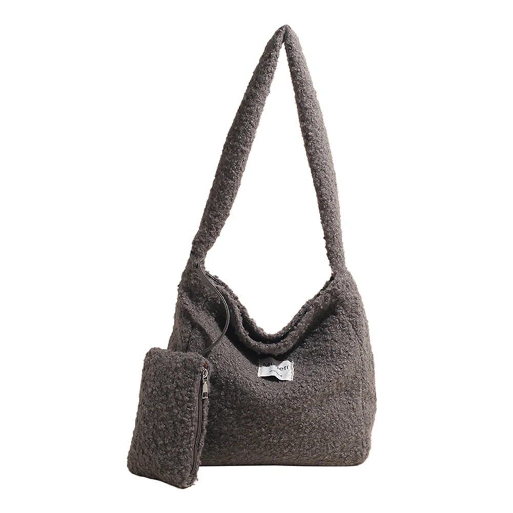 

Shoulder Bag for Women with Inner Pocket Crossbody Bag Large Capacity Messenger Bag Fluffy for Work Travel