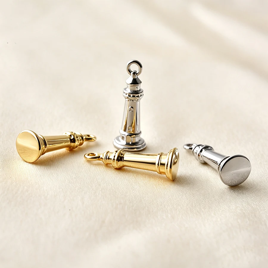 10Pcs 316 Stainless Steel Various Styles Charms Bags And Suitcases Eiffel Tower Pointed Cone Kettle Evil Eye Enamel DIY Pendants