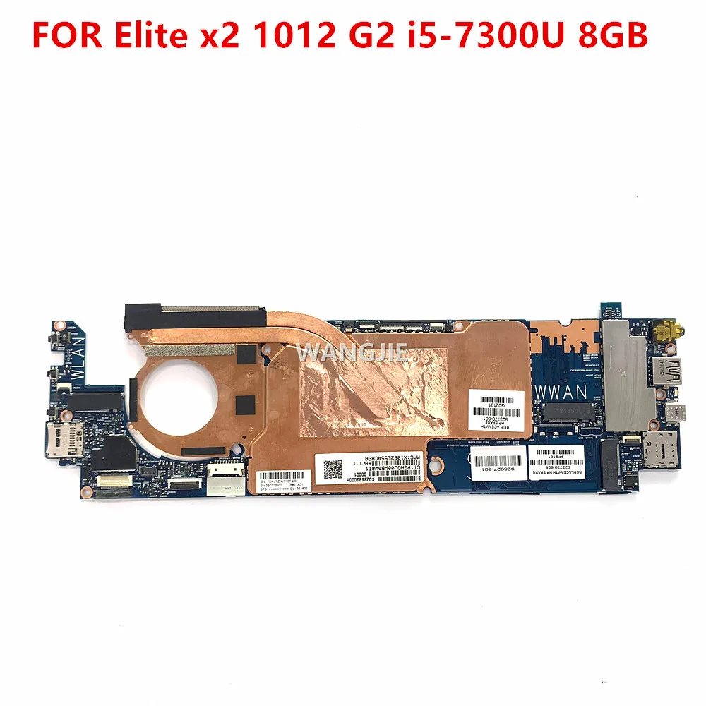 

923770-601 923770-001 For HP Elite x2 1012 G2 Laptop Motherboard UMA i5-7300U 8GB RAM WIN 100% Working