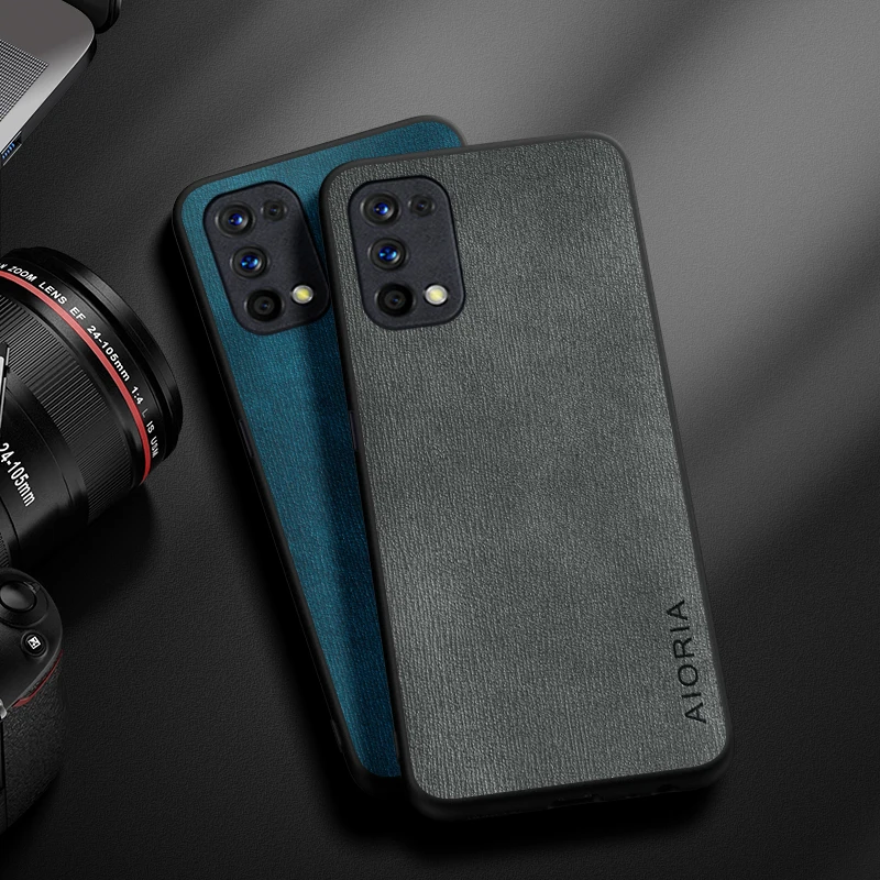 

Чехол для Realme 7 Pro 5 Pro 5S 5i 6S 6i Q Design Простой легкий прочный кожаный чехол с текстурой дерева для Realme 6 Pro Case