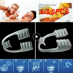 1/3/5PCS Silica Gel Sleep Aid Mouthguard Prevent Night Sleep Aid Tools Bruxism Mouth Guard Prevent Teeth 2.48g