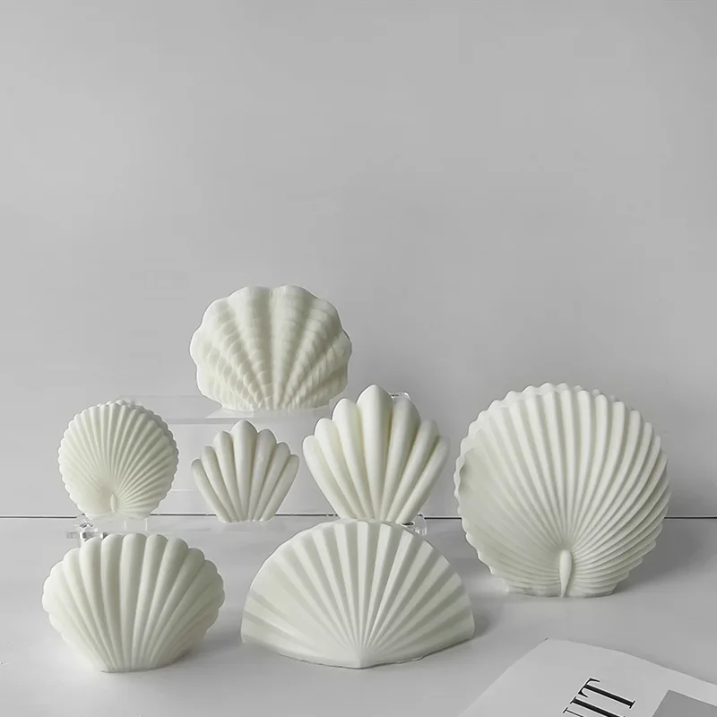 ثلاثية الأبعاد سيليكون شمعة قالب الصابون البحر قذيفة الجص قالب الاسمنت ديكور المنزل لتقوم بها بنفسك الروائح الهدايا قوالب دي سيليكونا