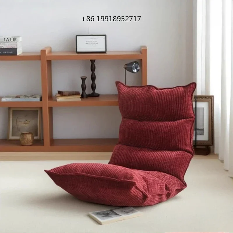 Japanese Floor Sofa Foldable Tatami Chair for Bay Window Multi-Position Reading Recliner Space-Saving Seat with Backrest JJ372