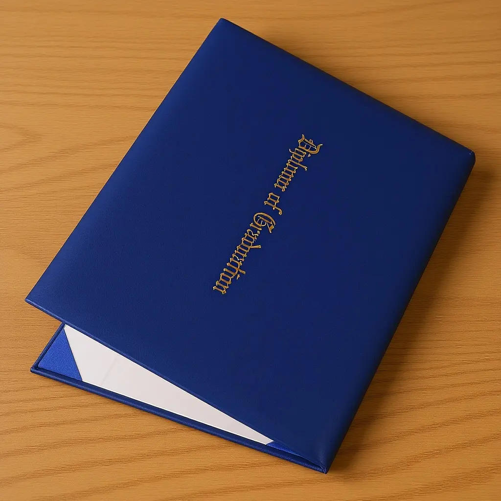 

College Diploma Cover Premium Faux Sponge PVC Diploma Holder with Satin Corners Plastic Inner Pages for Certificates