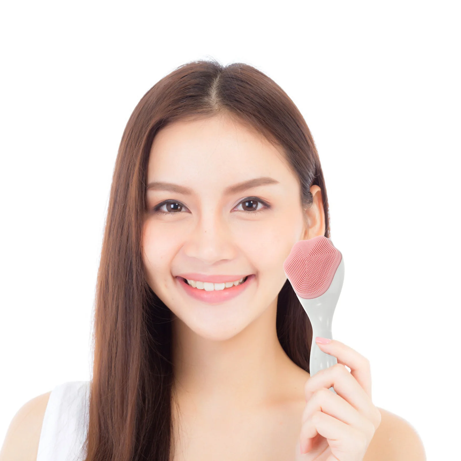 فرشاة وجه من السيليكون لإزالة الرؤوس السوداء، أداة تنظيف الوجه، رأس من السيليكون الناعم للطعام، مقبض طويل، تقشير عميق ونظيف #2