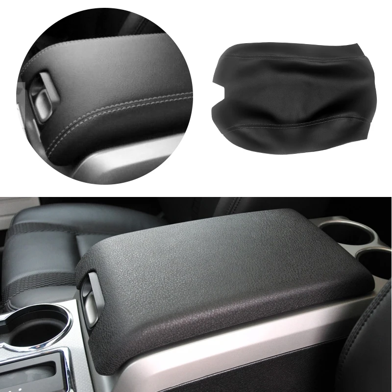 

For Ford F150 2009 2010 2011 2012 2013 2014 Car Center Armrest Control Box Microfiber Leather Cover Interior Sticker Trim