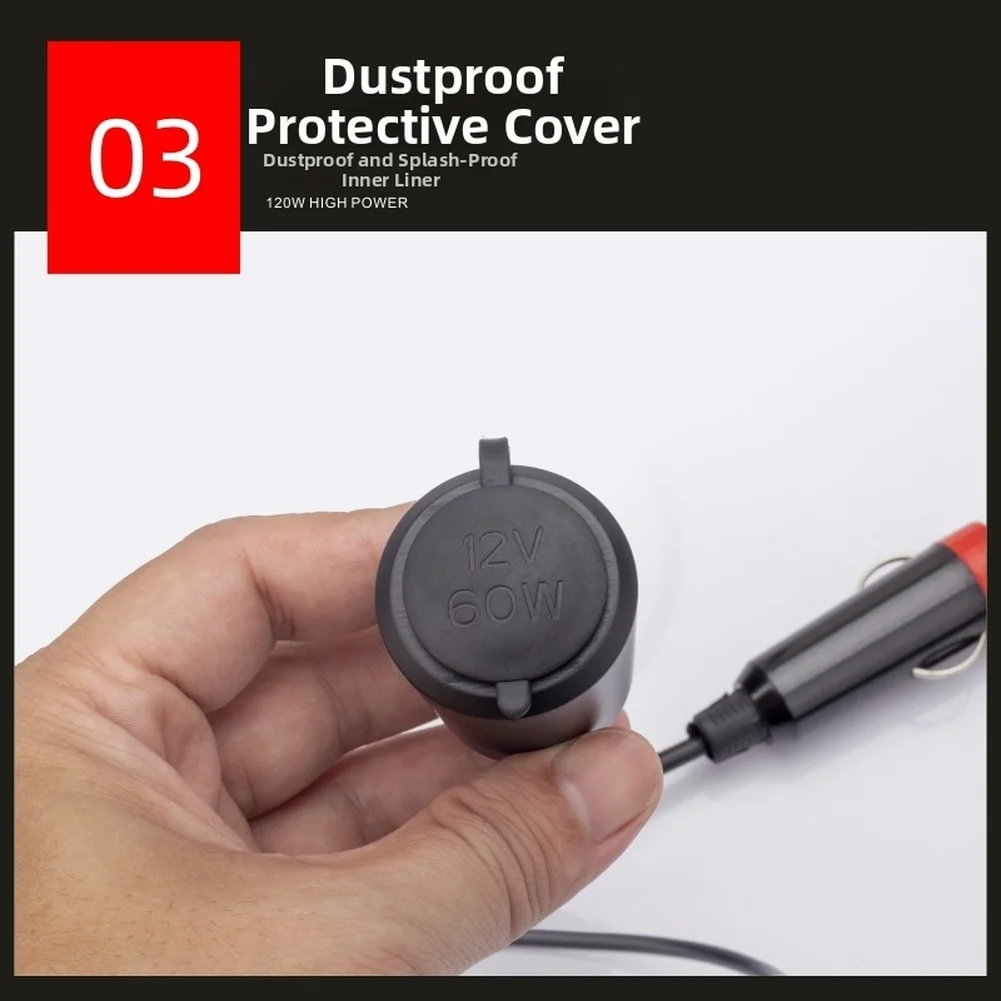 Car Charging Car Power Charger Waterproof Car Power Cable Car Charger ABS Engineering Plastic Built-in Waterproof Cover