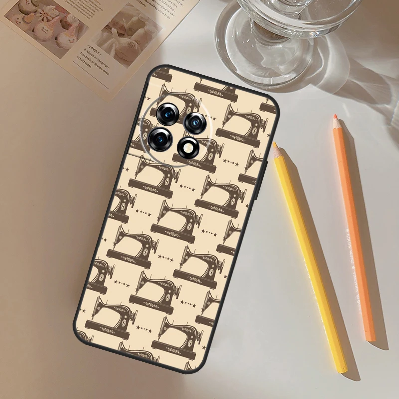 sewing machine tailor pattern Cover For OnePlus 11 9 10 Pro 10T 8T 9RT 10R OnePlus Nord CE 3 Lite 2 2T N10 N30 N20 Case