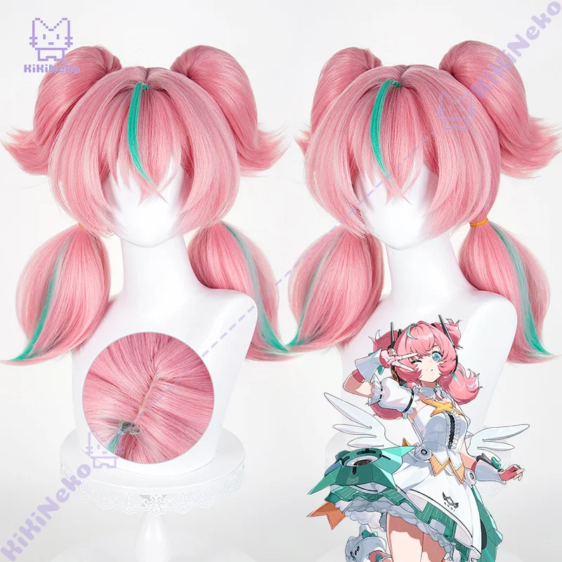 

Парик для косплея Арии из игры Zenless Zone Zero, короткий, розовый, с двумя раздельными хвостиками, для косплея на Хэллоуин, для взрослых