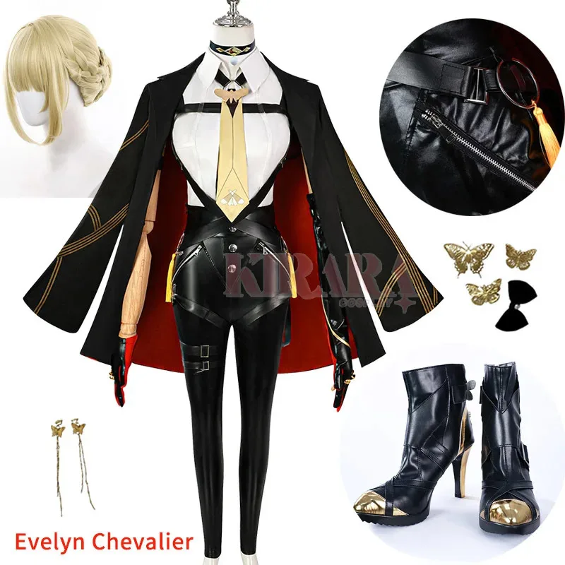 

Zenless Zone Evelyn Chevalier Cosplay Costume Wig Hair Evelyn Cosplay Shoes Women Role Play Outfits for Anime Events