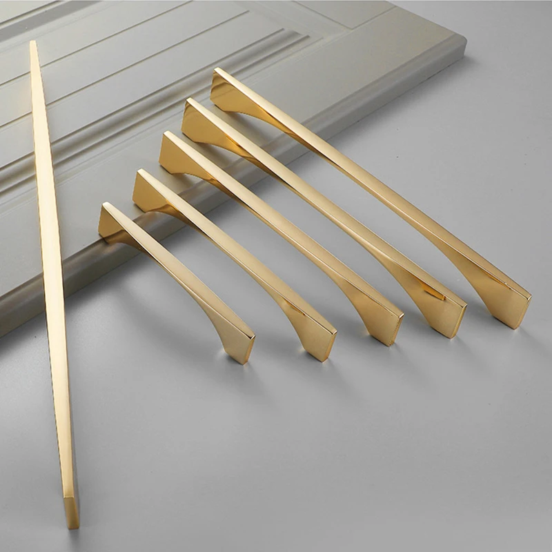 Luxury 4PCS Solid Zinc Alloy Gold Furniture Pulls Handles Drawer Knobs Cupboard Wardrobe Closet Dresser TV Cabinet Pulls Pens