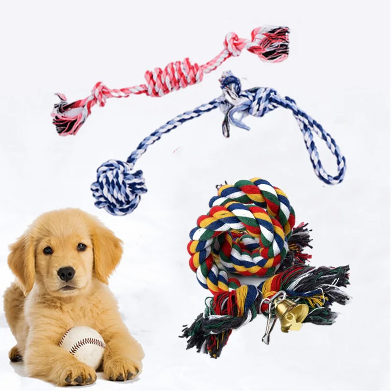 2PCS Dog Toy Pet Molar Bite-resistant Cotton Rope Knot for Small Dog Puppy Relieving Stuffy Cleaning Teeth Pet Chew Toys