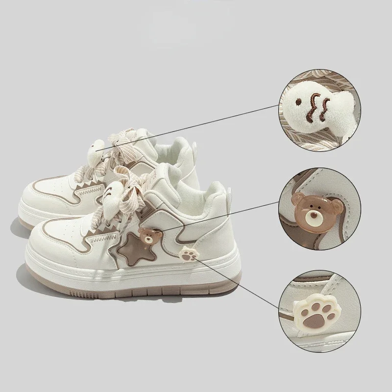 2024 New Platform Non-slip Women\'s Sneakers Vulcanize Shoes Fashion Flat Increase Lace Up Tenis Sport High Top Brands Shoes