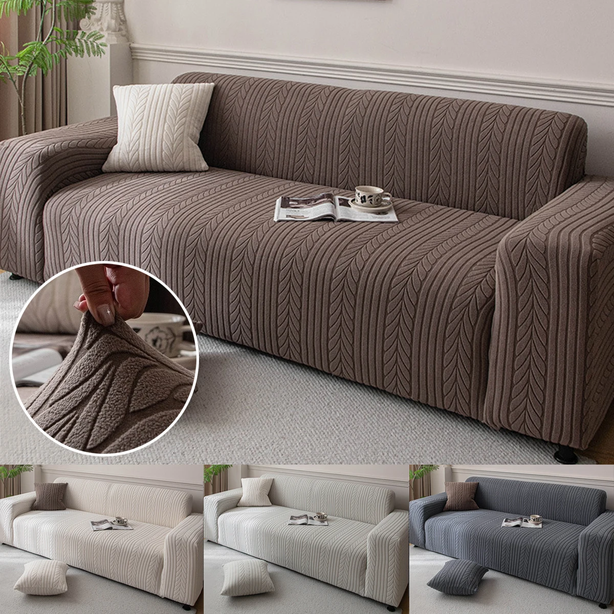 

Jacquard Sofa Cover for Living Room Elastic Thick Jacquard Sofacover for Sofa L-shaped Corner Sofa Covers 1/2/3/4/5Seater 쇼파 패드