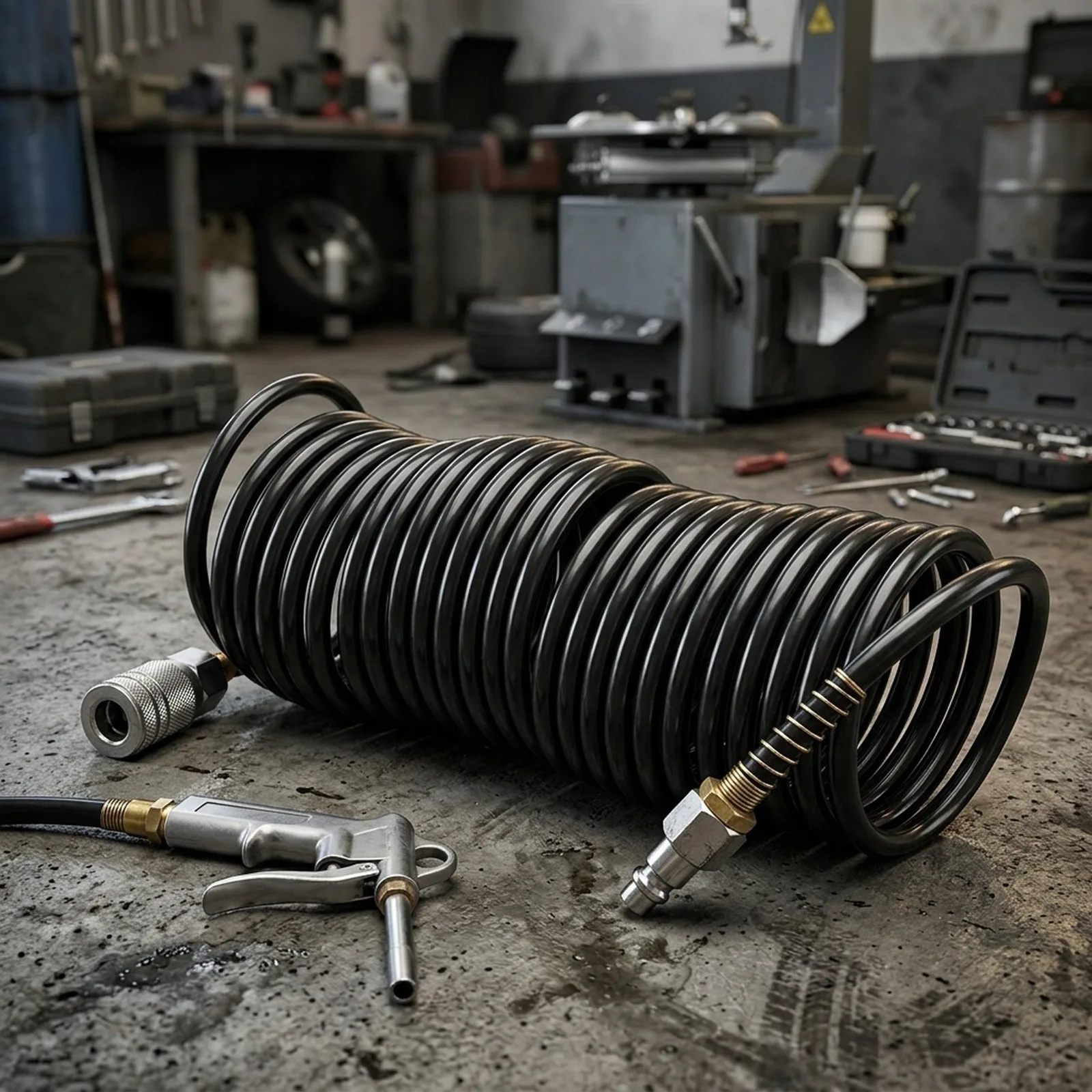 Practical and Oil Resistant Air Hose Compressor, for pe Pneumatic Adapter Quick Coupler, 25FT Length, 200 PSI Work Pressure
