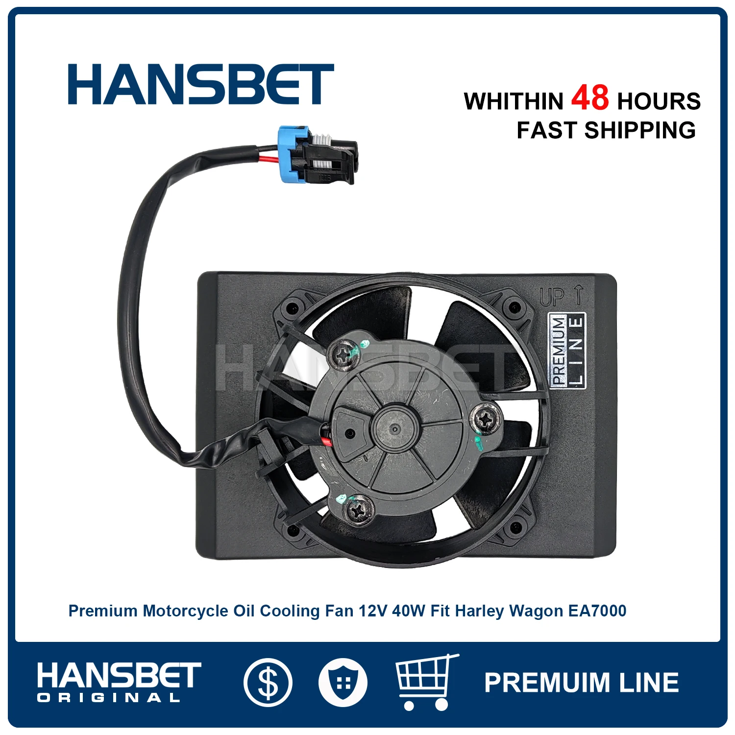 

Premium Motorcycle Radiator Oil Cooling Fan 12V 40W Fit Harley Wagon EA7000 HANSBET