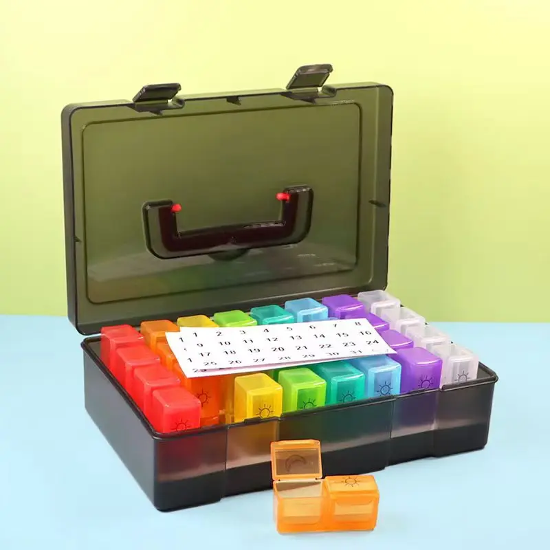 

Monthly Pill Cases Travel Dispen Storage Container Colorful Drug Dispenser Packing Container 32 Slot Pill Box Organizer 31 Days