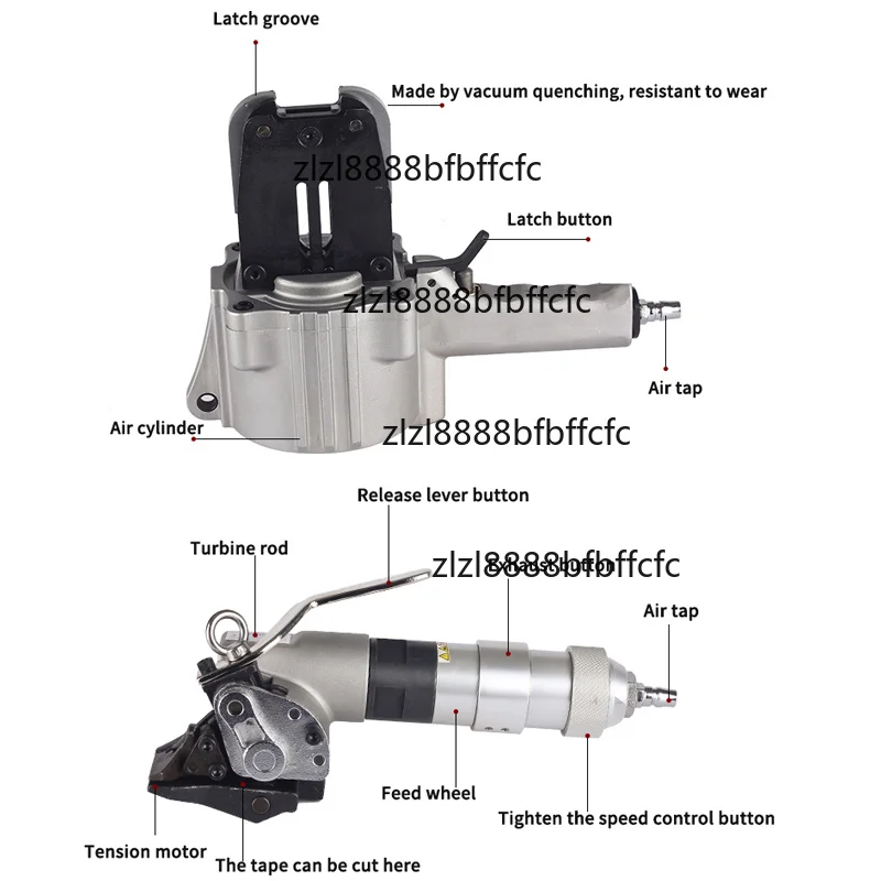 Suitable for FTS-32/25/19MM Split Type Pneumatic Steel Belt Baler Portable Iron Belt Strapping Machine Automatic Locking Tension