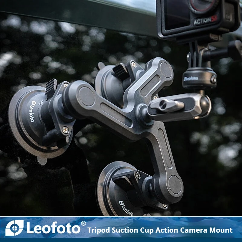 

Leofoto LAC-05 Suction Cup Mount for Car Windshield Video Recording Compatible with DJI/Shimo/GoPro Action Camera Mounts