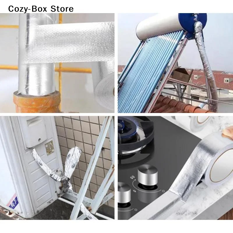 [ZY]20m*5cm Exhaust Pipe Insulation Tape Exhaust Heat Tape Manifold Downpipe High Temperature Bandage Tape Silver Adhesive Tape