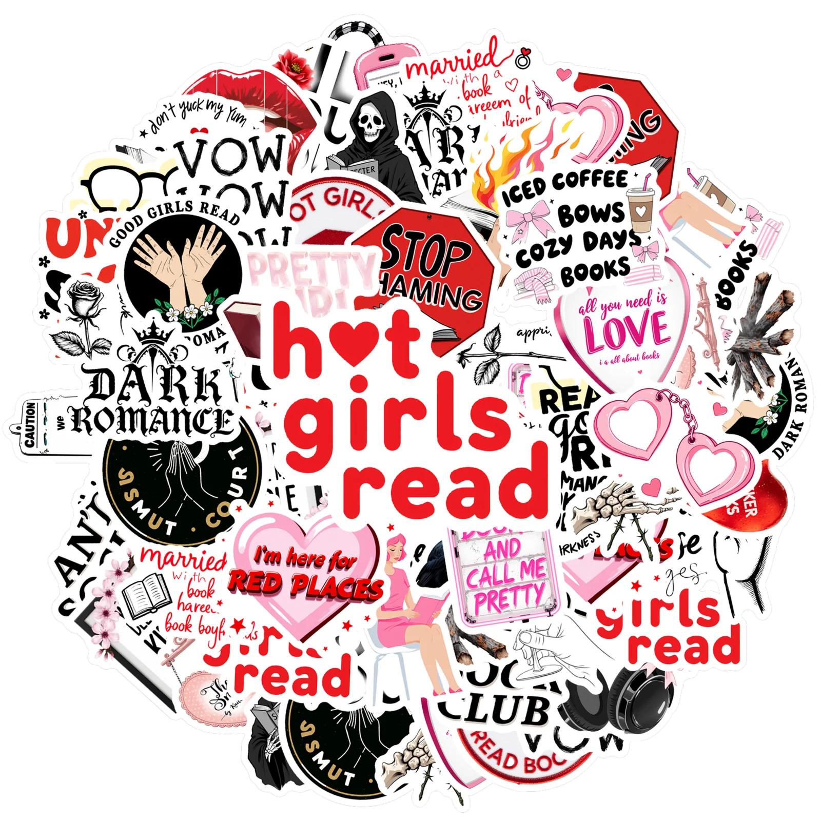 35pcs Gothic Humor Stickers Playful Romance PVC Sticker Funny Stickers For Laptop Motorcycle Luggage Phone Guitar Laptop Helmet