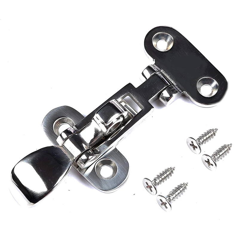 2Pcs Marine Boat Deck Lock Hasp 316 Stainless Steel Lockable Hold Down Clamp Anti-Rattle Latch Fastener Boat Yacht Accessory Wit