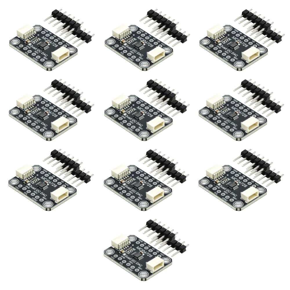 MCP4728 4 Channel DAC Module Quad Digital Analog Converter With EEPROM Compatible STEMMA QT Qwiic I2C Breakout Board