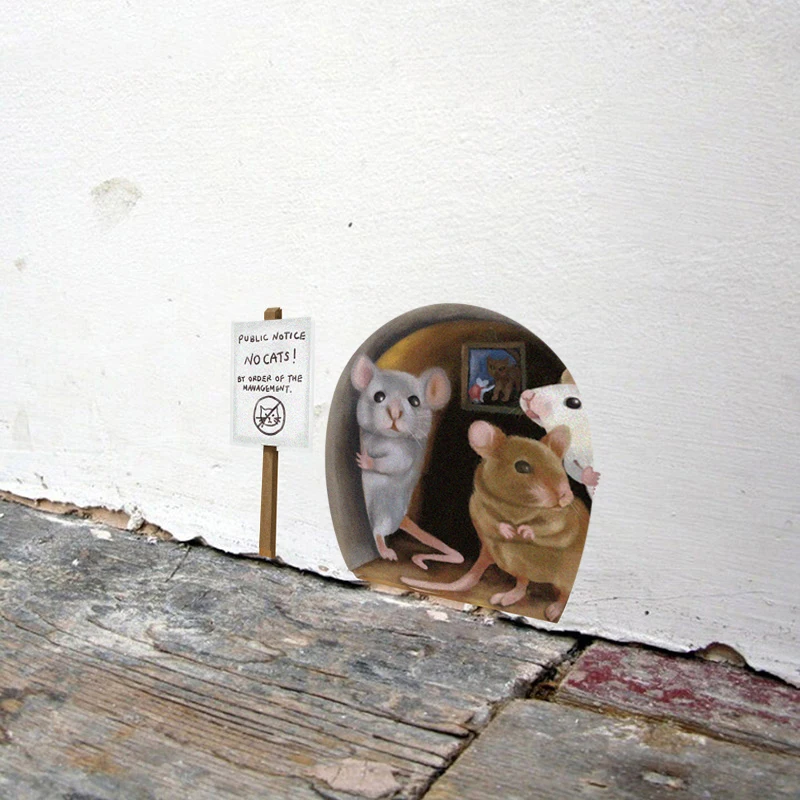 Realistische Mausloch-Wandaufkleber für Ecktreppen, lustige süße Maus, Zuhause, dekorative Wandaufkleber, dekorative Aufkleber