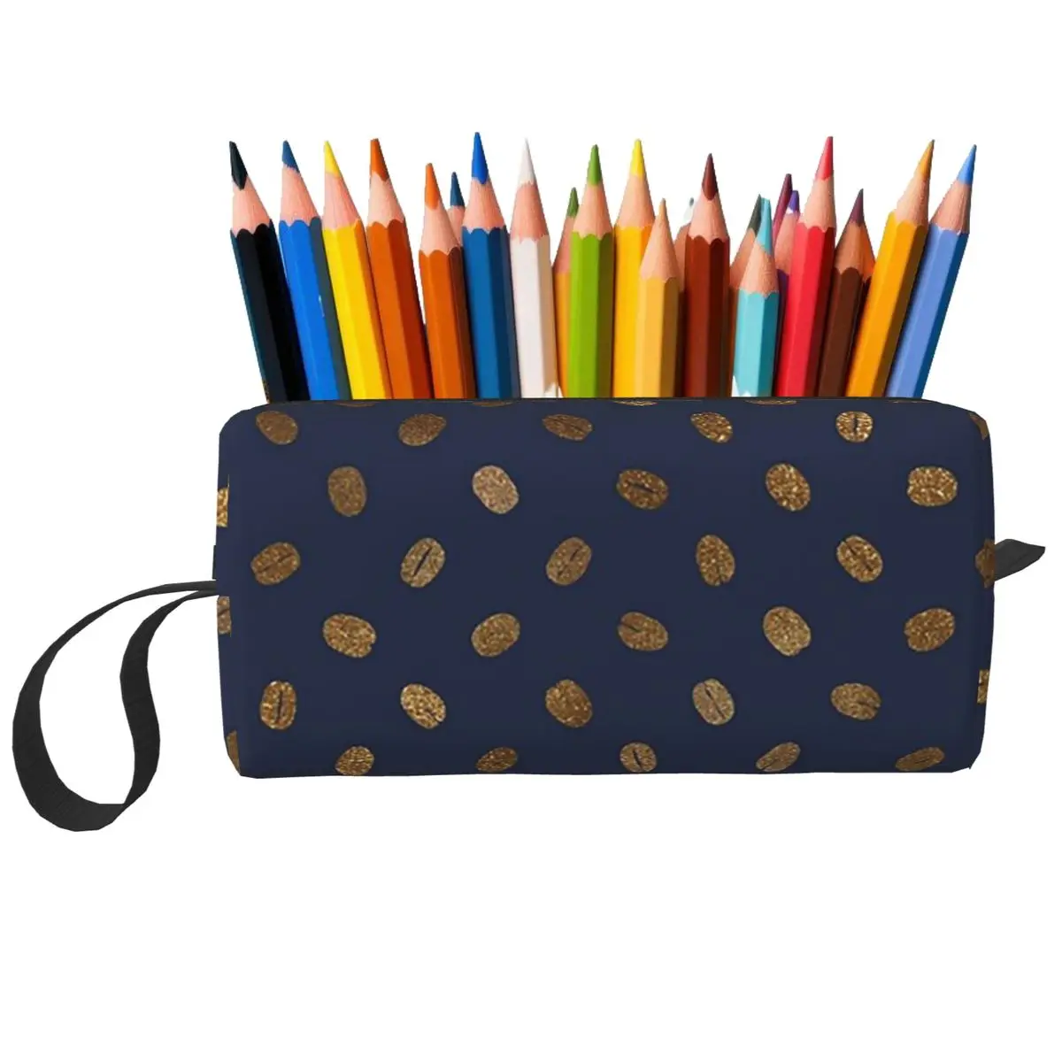 Federmäppchen mit Kaffeebohnen-Muster für Jungen und Mädchen, Geschenke, Stiftbox, Bleistiftbeutel, Schreibwaren, Reise, Damen, Kosmetiktasche